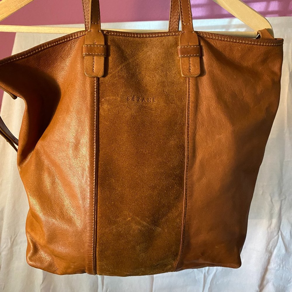 Sezane Leather and Suede Bag